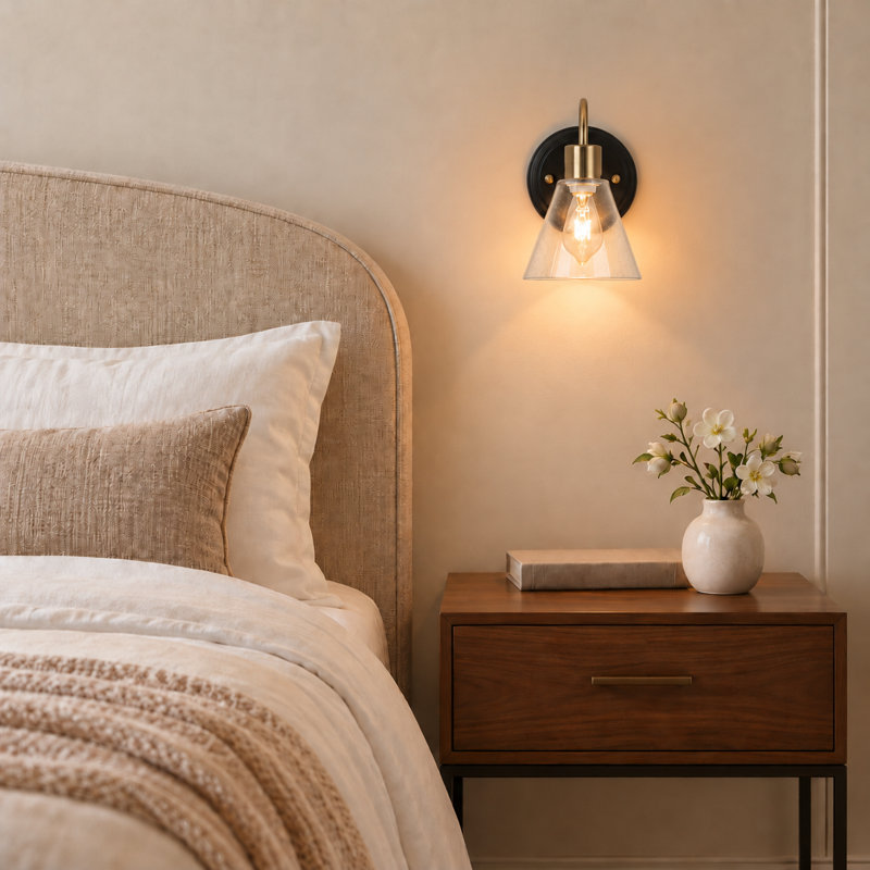 Barranca Glass and Iron Armed Sconce