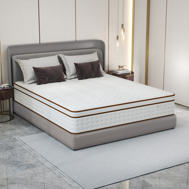 Matelas 12 po, matelas en mousse à mémoire de forme mi-ferme dans une boîte, isolement de mouvement, Grand lit
