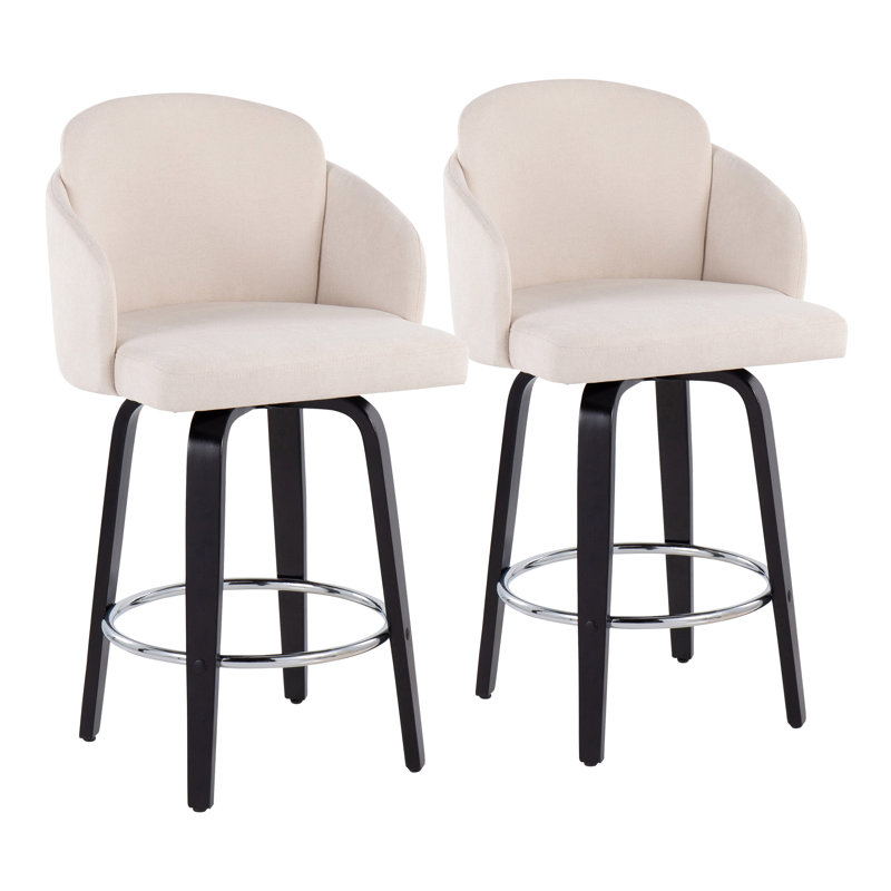 Tabouret tournant 25 "Violetta, Crème, Noir