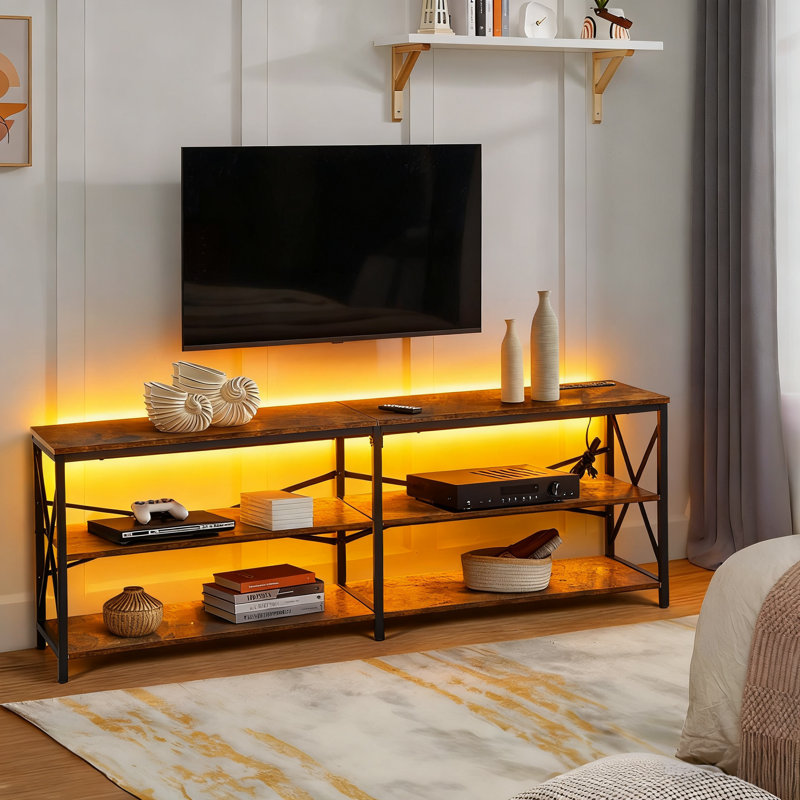 3 Tier Metal Frame Tv Stands With Led Lighting