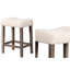 Ensemble de 2 tabourets de salle à manger à hauteur de comptoir, tabouret de style transitionnel avec repose-pieds et tabouret de bar-1156067910-1156067905