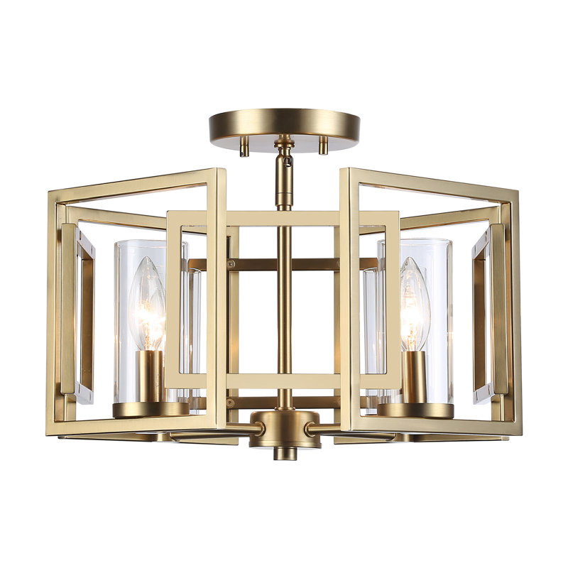 Kousgaard 4-Light Flush Mount in Brushed Champagne Bronze with Clear Glass