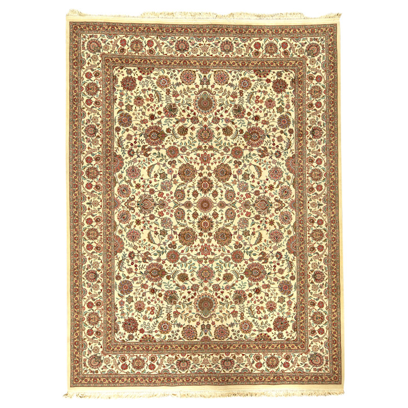 Tapis rectangulaire en laine noué à la main