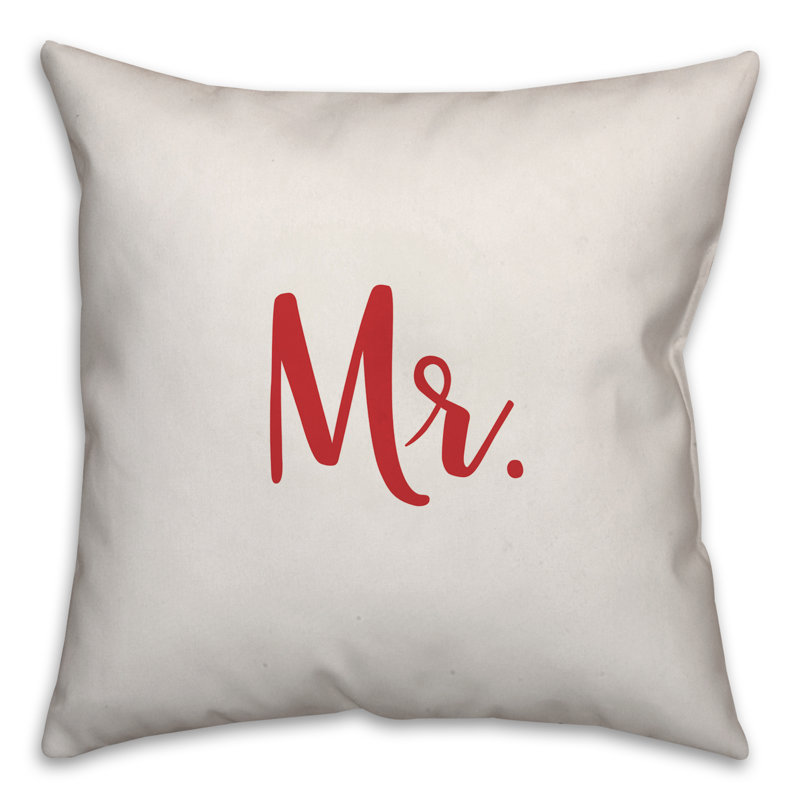  Coussin Mr., Blanc / rouge, Housse de coussin