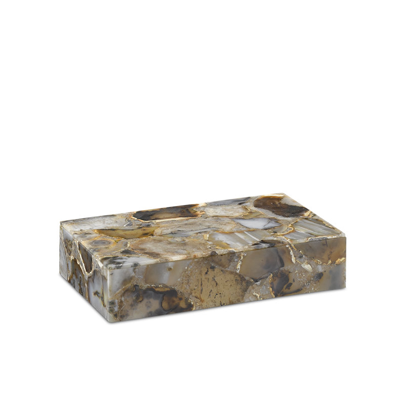 Malaga Agate Decorative Box, 2.5"h x 7"w x 11"d