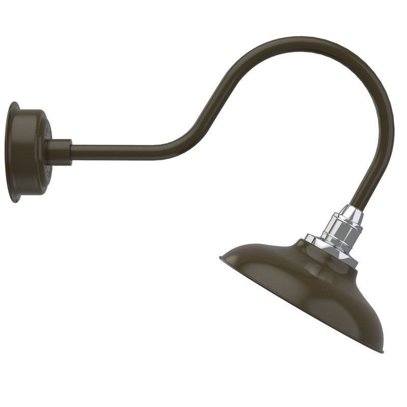 Luminaire de grange d’extérieur à del Ludwicka, H 8po x l 12 po x P 12 po, Bronze acajou