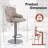Adjustable Height Swivel Bar Stool with Stainless Steel Frame, Silicone Leather Seat Cushion, and Mid Back Design-1863304705