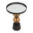 Modern Mirrored Top Side Table with Metal Base Contemporary Orb Accent Table-336233578-342056152