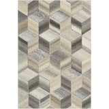 Mountain Wool Geometric Area Rug in Butter/Khaki