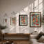 Autumn Leaves Falling Botanical - Framed Print-994414192-994414195