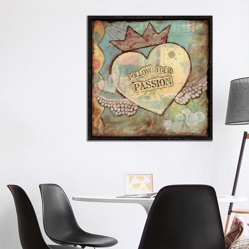 Follow Your Passion by Teresa Kogut - Painting on Canvas, Black Framed, 93.98cm H x 93.98cm W x 3.81cm D