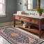 Tapis Urgup traditionnel persan audacieux, bleu sarcelle, or et crème, lavable en machine, antidérapant, à poils courts, pour l'intérieur et l'extérieur, adapté aux animaux domestiques, idéal pour le salon, la chambre, la salle à manger, l'entrée, le couloir ou le bureau.-682838624