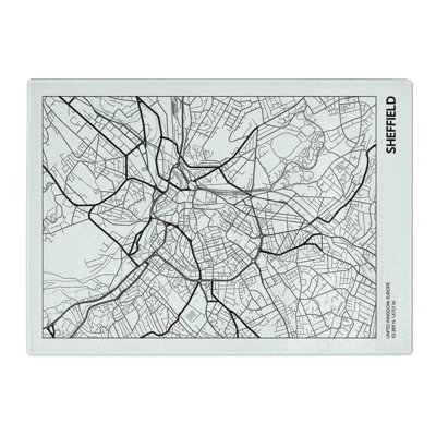 Map Sheffield UK Chopping Board