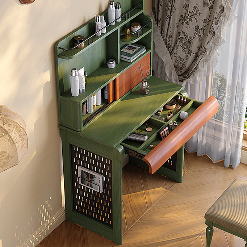 31.50"Green Minimalist Solid Wood Dressing Table