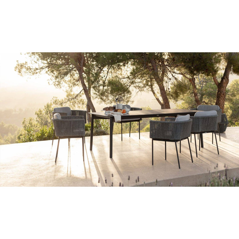 Boston Outdoor Dining Armchair, Canvas Black Sunbrella® Canvas