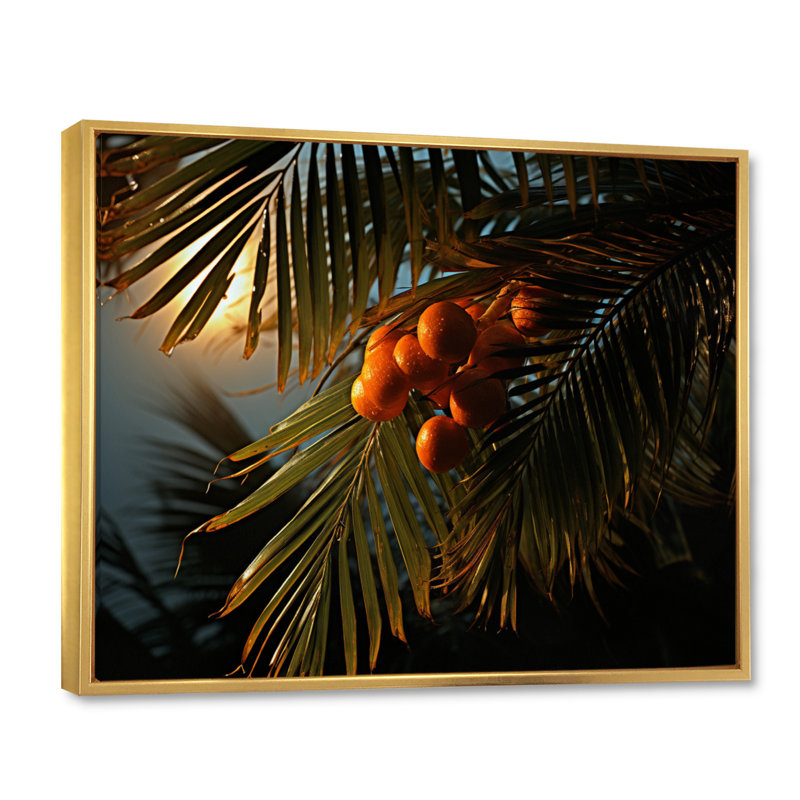 «Palm Trees Palm I», reproduction sur toile, H 30 po x l 40 po x P 1,5 po, Cadre flottant doré