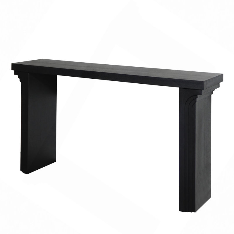 58" Modern Minimalist Wooden Console Table For Entryway, Living Room, And Hallway – Versatile Decorative Accent, Black