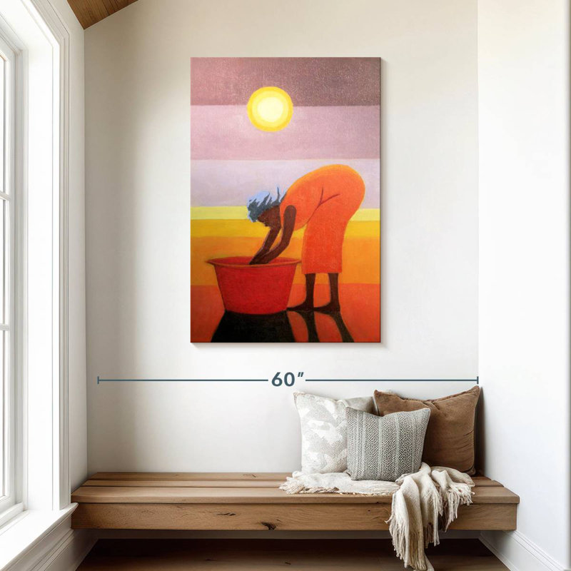 Leisha The Red Bucket, 45" H x 30" W