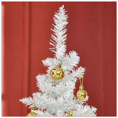 Mince arbre de Noël artificiel avec 390 branches réalistes, facile à assembler et à ranger, ignifuge et sécuritaire pour la famille