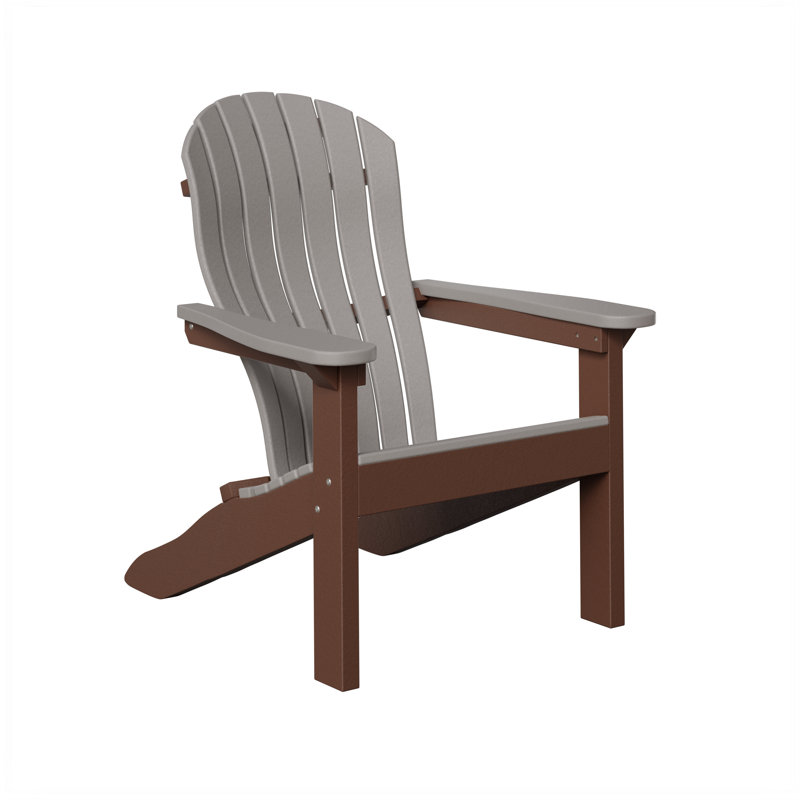 Berlin Gardens Contour Adirondack Chair, Light Gray with Chocolate Brown