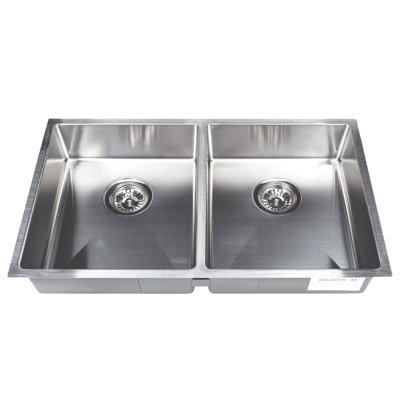 29" L x 17" W Double Basin Undermount Kitchen Sink with Accessories