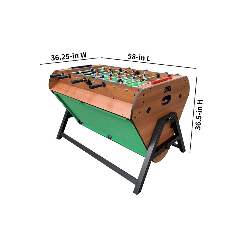 Triplex 55" Brown MDF Multi-Game Table with Telescopic Rods