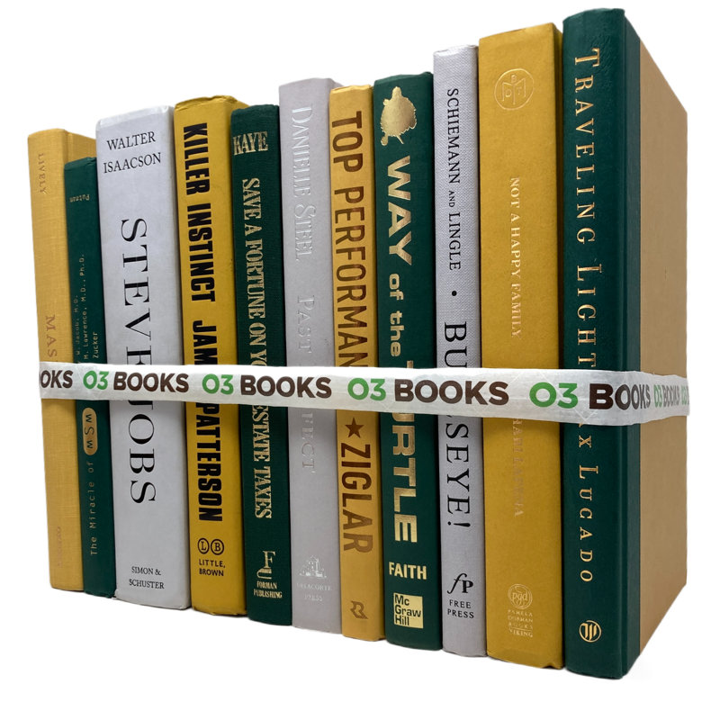 Decorative Books, Yellow/Cream