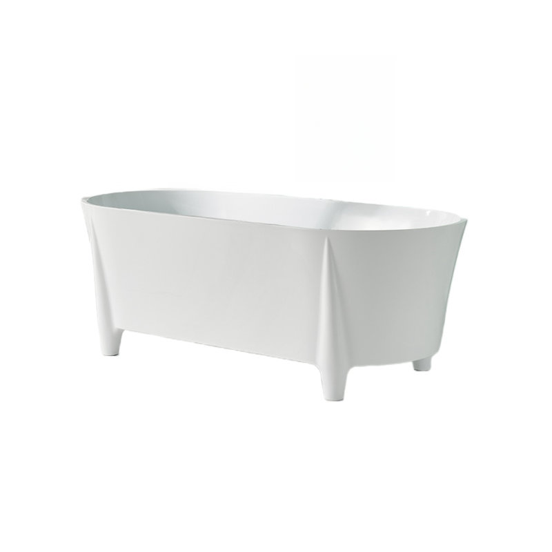 63'' x 29.5'' Freestanding Soaking Acrylic Bathtub, White