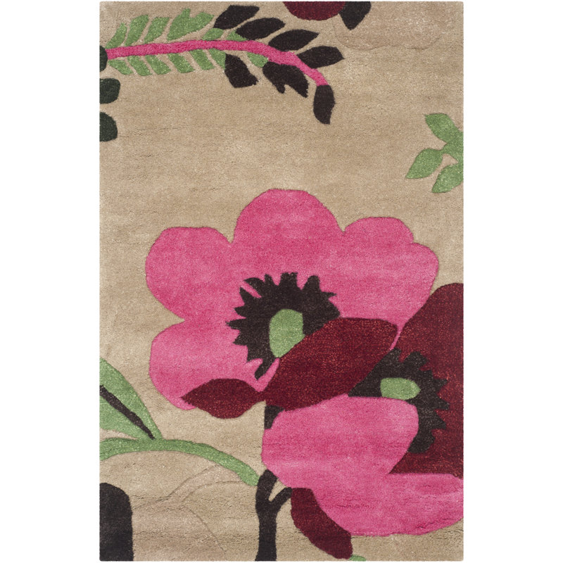 Bella 48" x 31" Multicolor Hand-Tufted Wool Area Rug