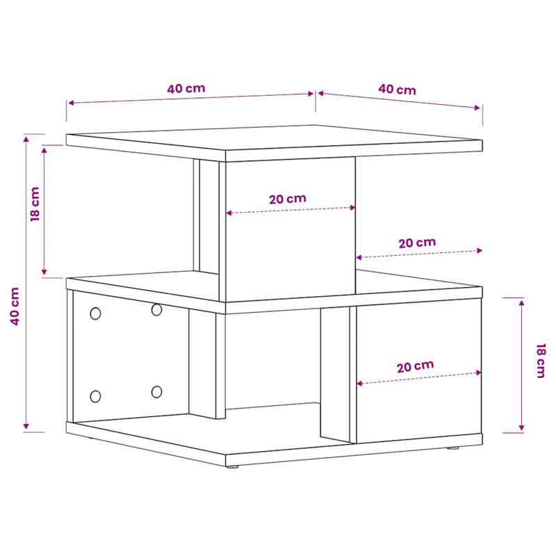 Side Table End Table Coffee Table Living Room Furniture Engineered Wood, White