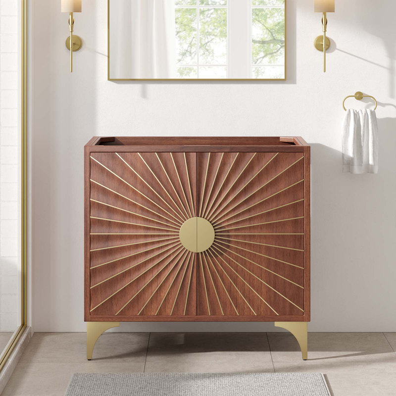 Base de meuble-lavabo simple 35 po seulement en brun