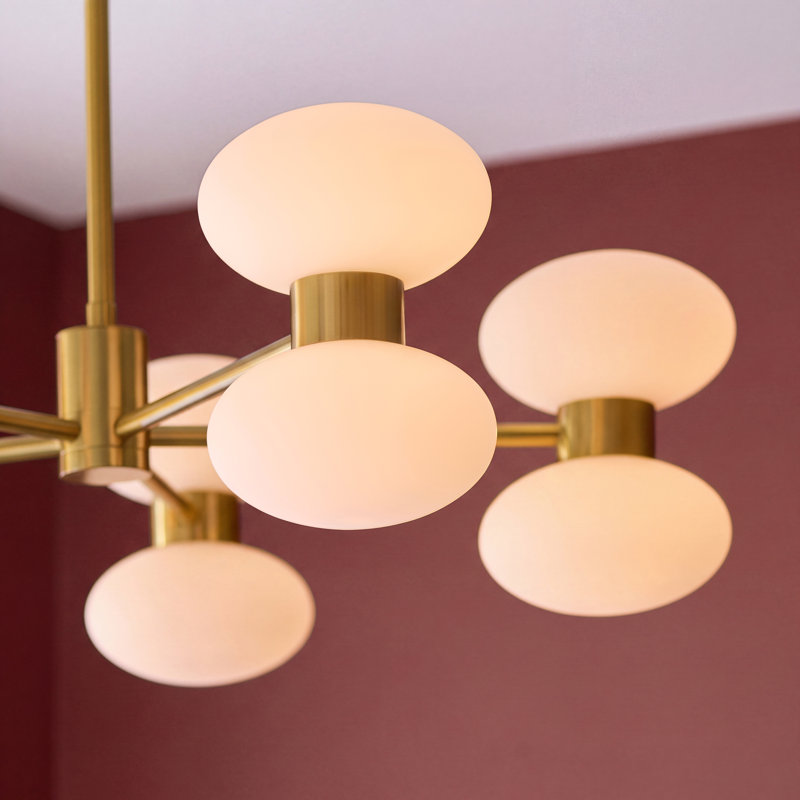 Jerri 10 - Light Sputnik Chandelier, Opal Glass