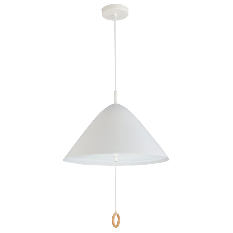 Monique 1 - Light Pink LED Cone Pendant, White, White