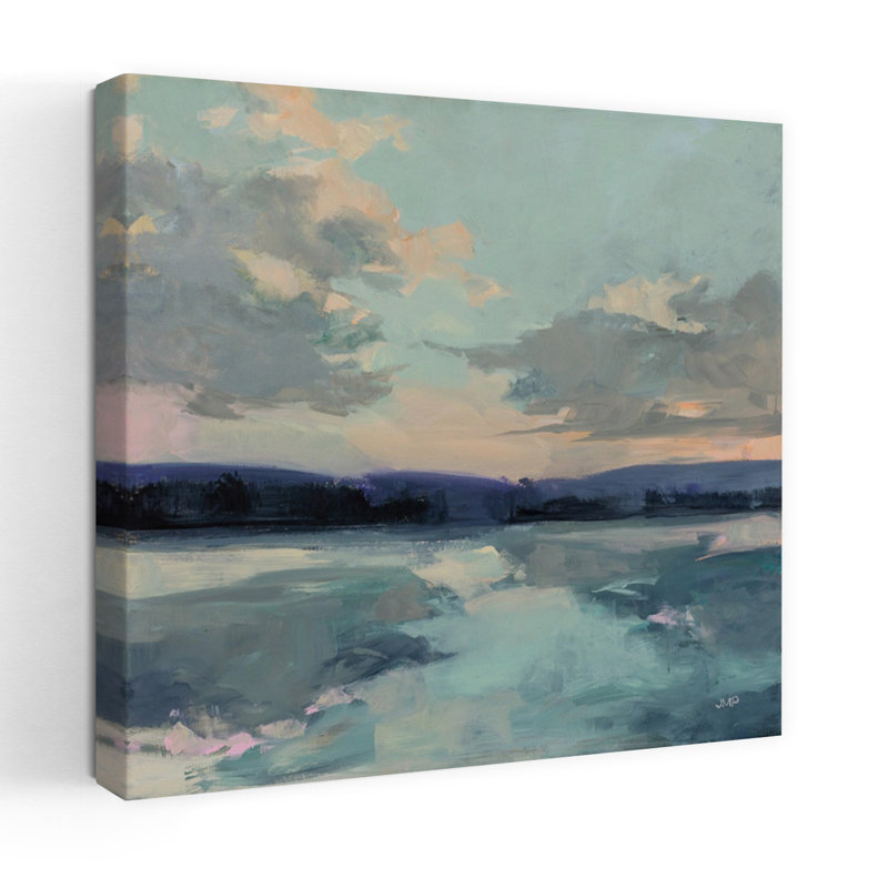 Ciel éphémère côtier avec art bleu turquoise, H 36 po x l 36 po
