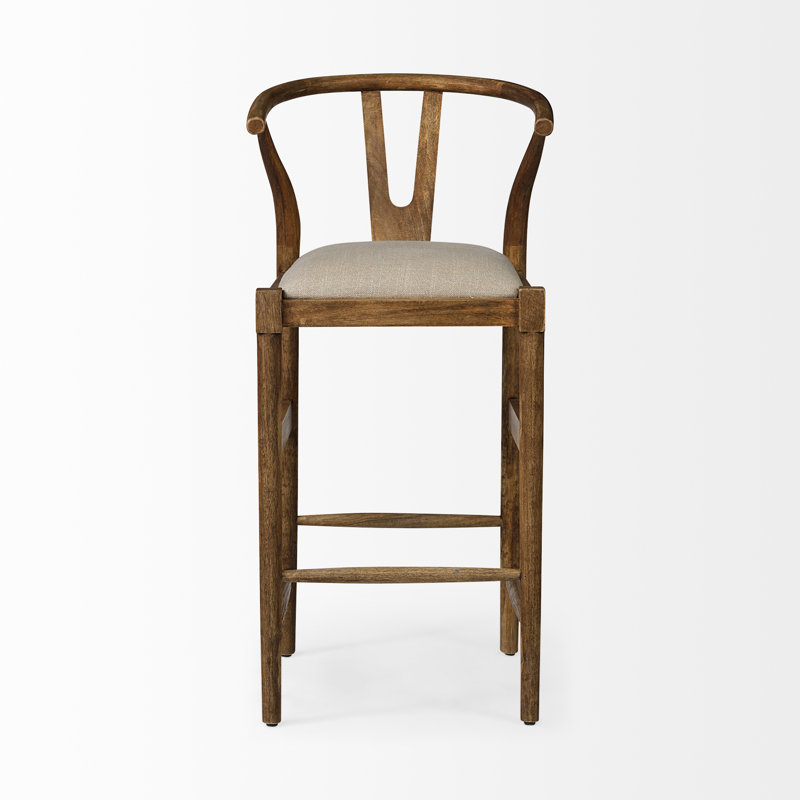 Tabouret de bar et de comptoir Parina, Brun/crème