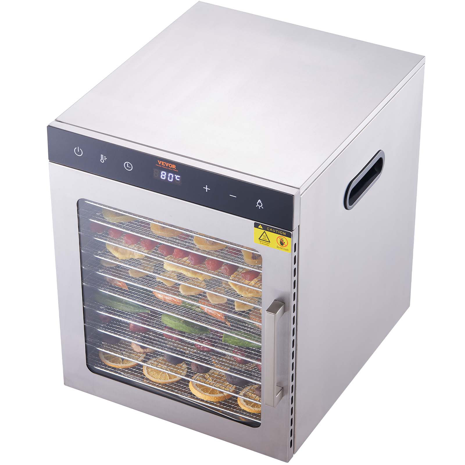 Fruit Dryer Food Dehydrator Dryer 8/12 Layers Commercial Household  Vegetables Pet Snacks Stainless Steel Food Dryer LED Display