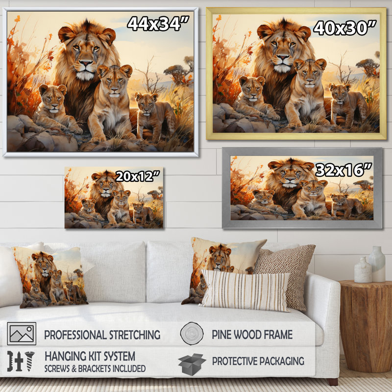 «African Shades Of Loins» sur toile, Toile tendue, H 34 po x l 44 po x P 1,5 po