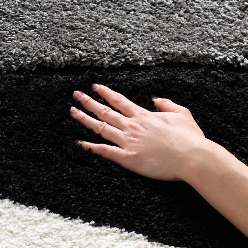 Tapis gris / noir Ashal, Rectangle 4 pi x 6 pi, Grey/Black