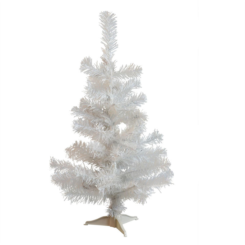 Harbour Housewares - Artificial Fir Christmas Tree - 2ft, White
