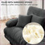 Canapé modulaire en forme de U avec 2 repose-pieds, canapé de salon à assise profonde | Chenille | Gris-1491370374