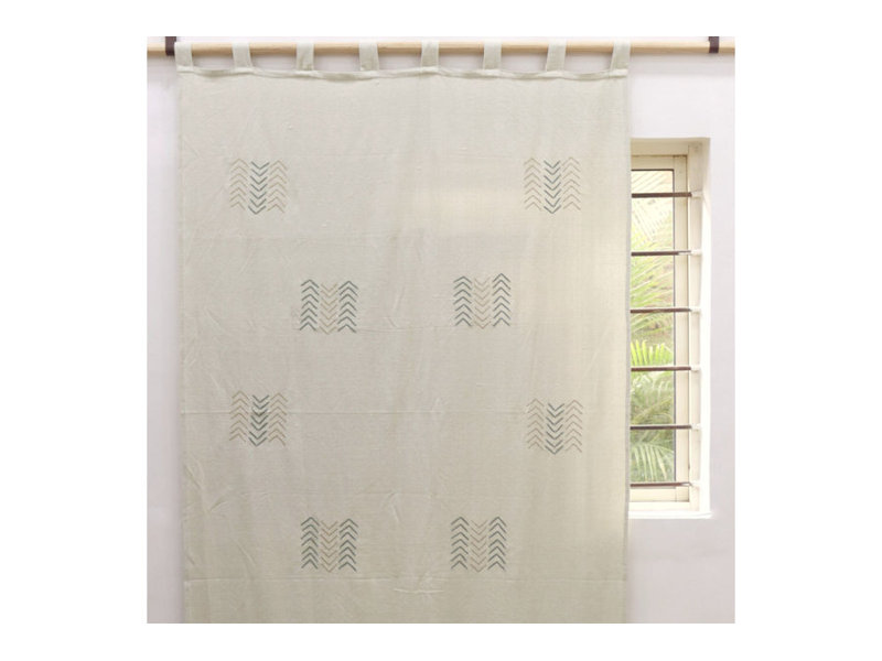 Rideaux en coton vert sauge | Panneaux de rideaux extra longs faits à la main à la main et sur mesure | Rideaux Boho