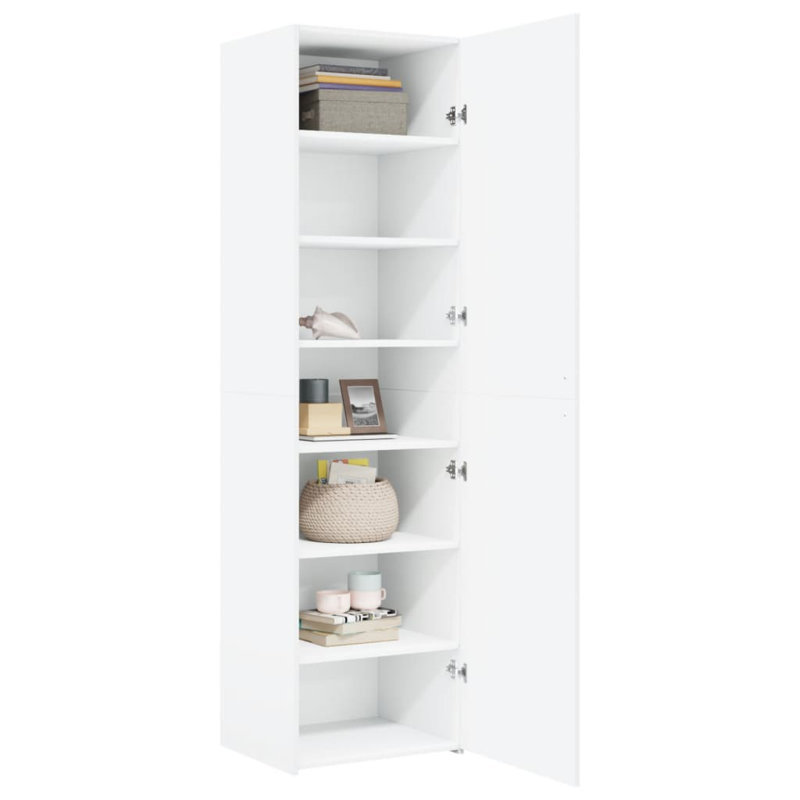 Highboard 50X42.5X185 Cm Engineered Wood, White