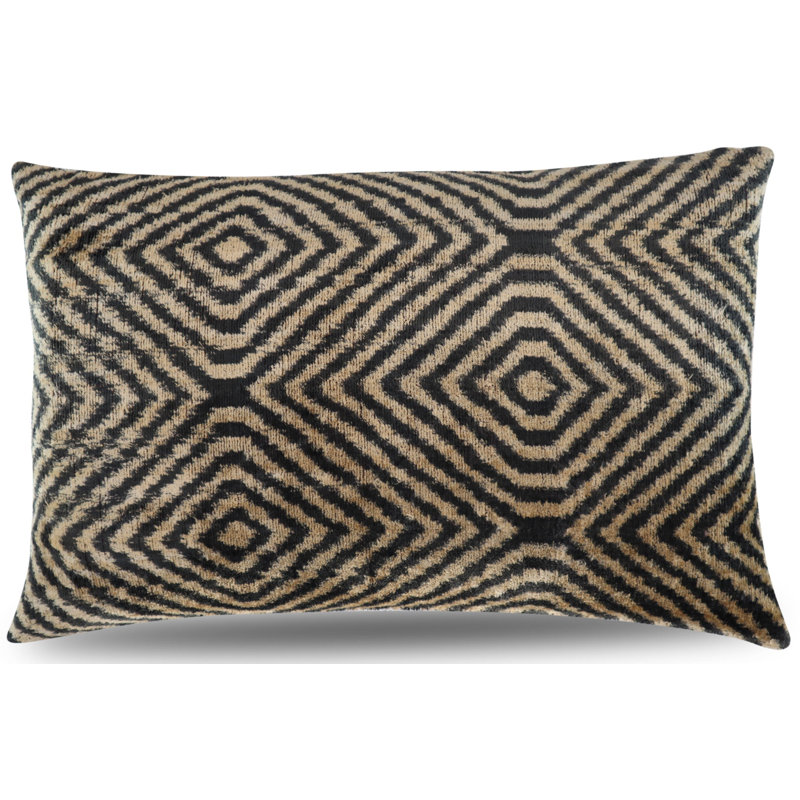  Pillow Cover & Insert, Rectangular, 16" x 24", Brown/Gray