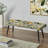 Botanical Neutrals Boho Pattern III - Boho Upholstered Black Bench