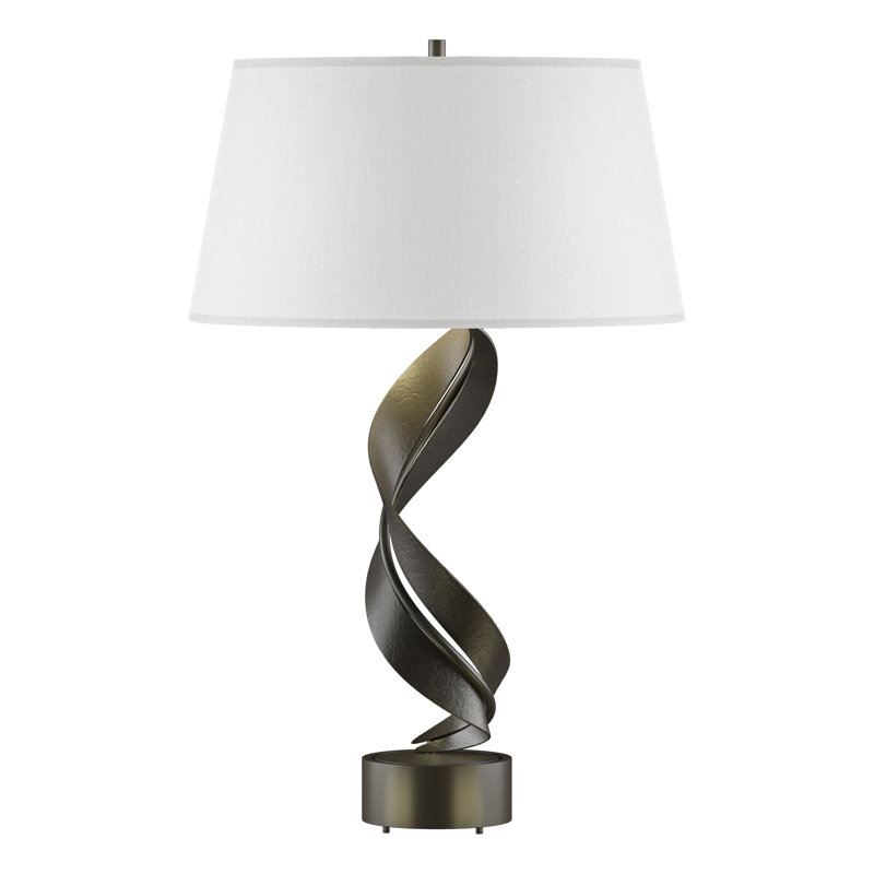 Folio 25.1" Table Lamp, Natural Anna, Dark Smoke