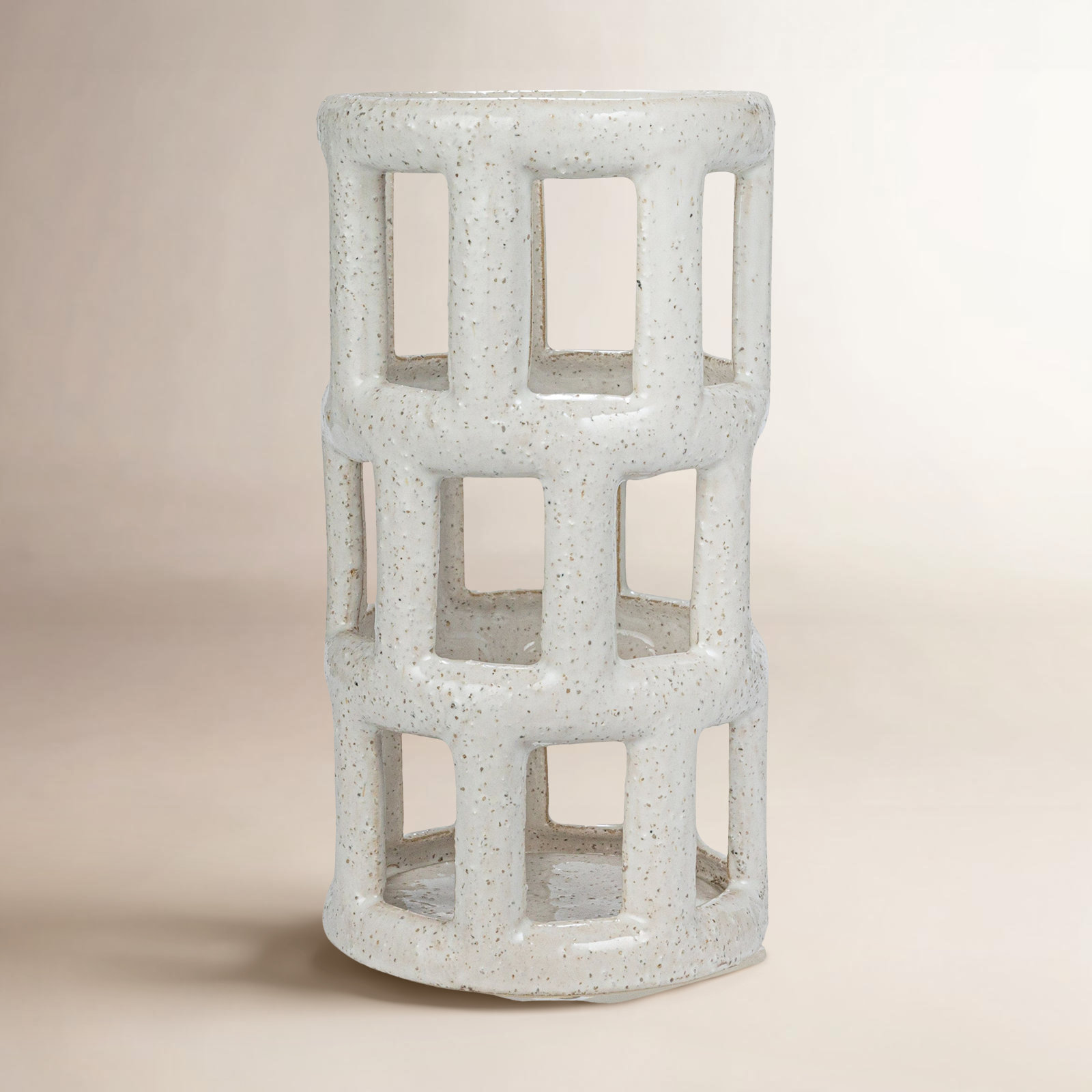 Zella Stoneware Lantern Candle Holder