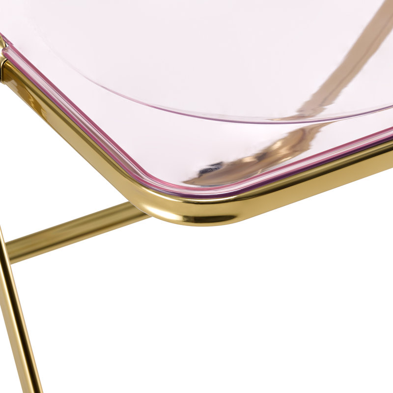 Chaise d'appoint et de salle à manger pliante en acrylique Lawrence, Rose