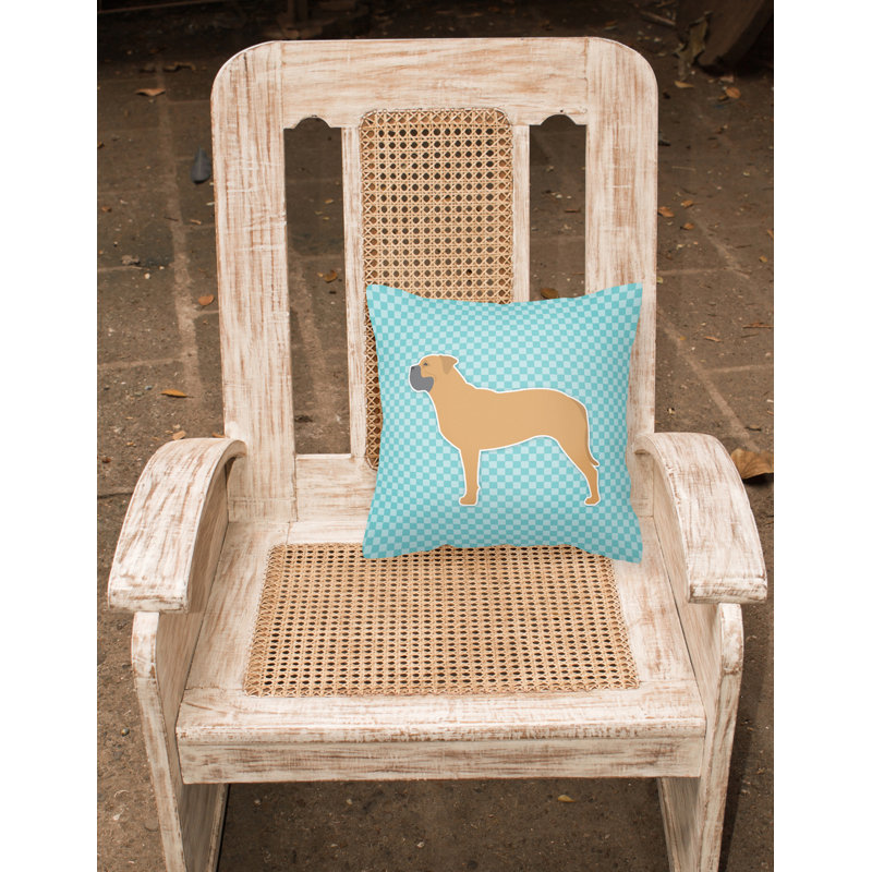 Coussin décoratif intérieur/extérieur bullmastiff, Bleu, H 18 po x l 18 po x P 3 po