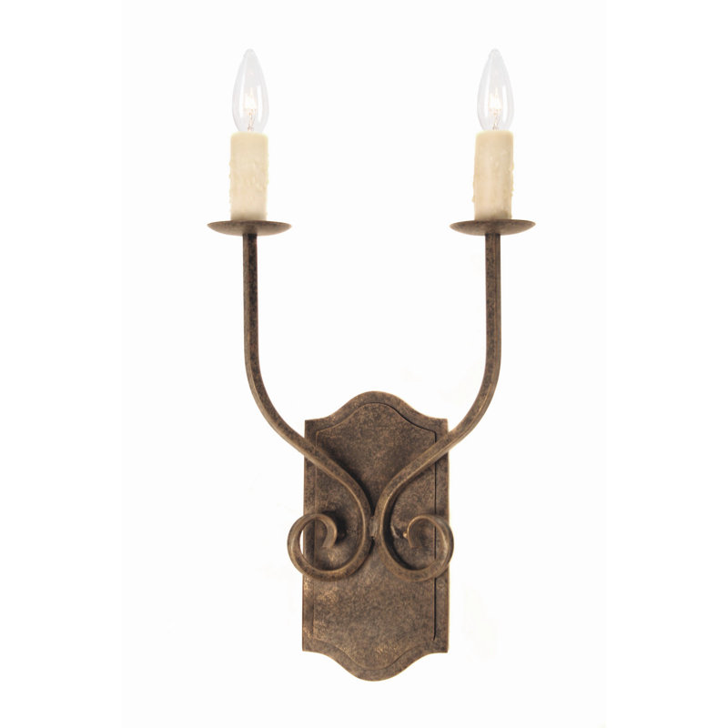 Samuel 2 - Light Candle Wall Light, No Shade, Antiquity Premium
