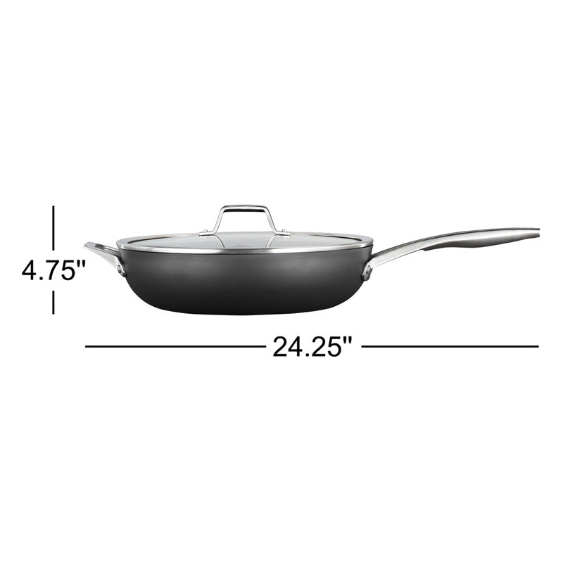 Calphalon 13" Non Stick Hard-Anodized Aluminum 2 Piece Specialty Pan with Lid